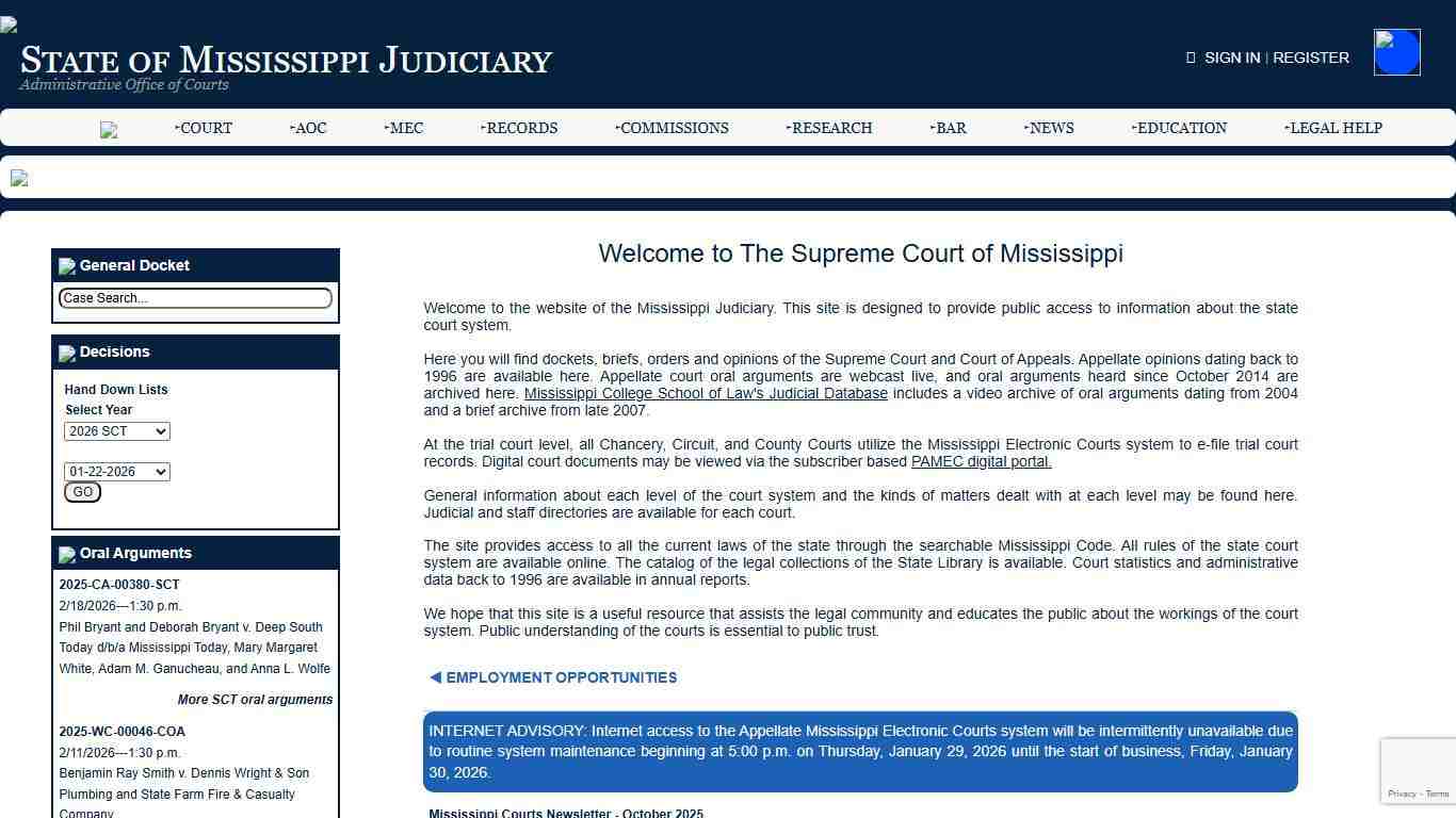 State of Mississippi Judiciary