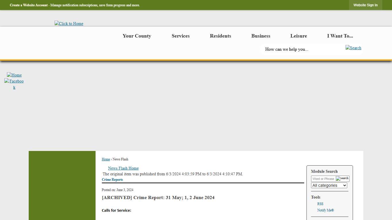 News Flash • Crime Report: 31 May; 1, 2 June 2024